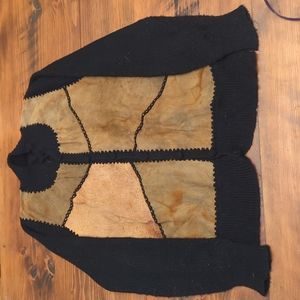 Homemade Leather? sweater sized large